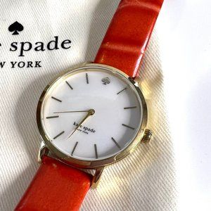 Kate Spade Valencia Embossed Alligator Strap Metro Watch - Orange